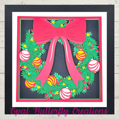 Christmas Wreath 3D Layered Shadow Box