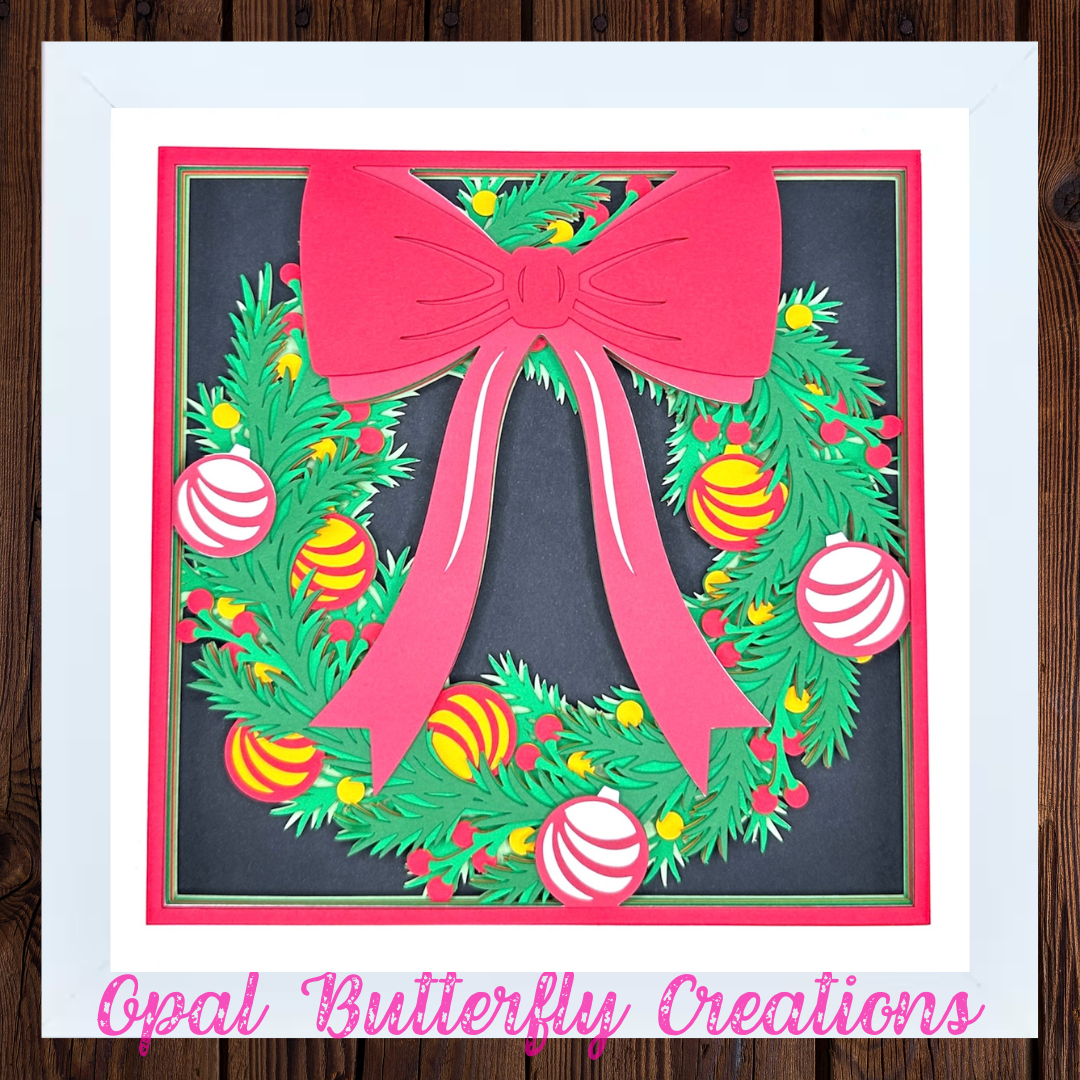 Christmas Wreath 3D Layered Shadow Box