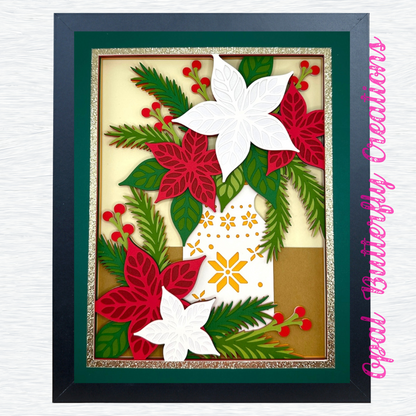 Christmas Bouquet 3D Layered Shadow Box