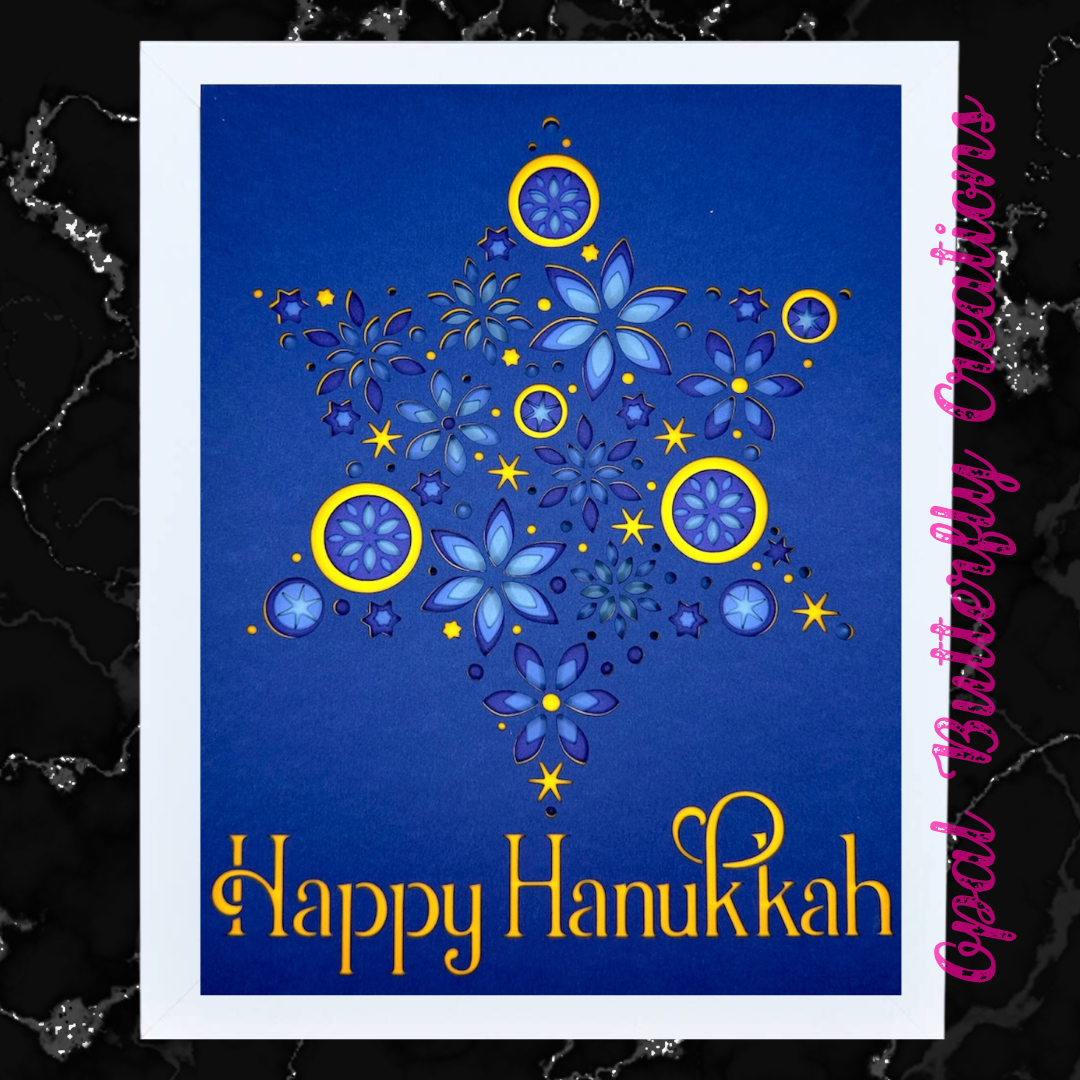 Happy Hanukkah 3D Layered Shadow Box