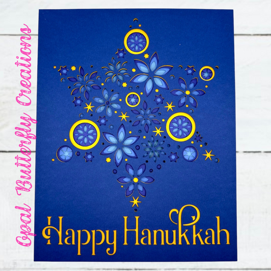 Happy Hanukkah 3D Layered Shadow Box