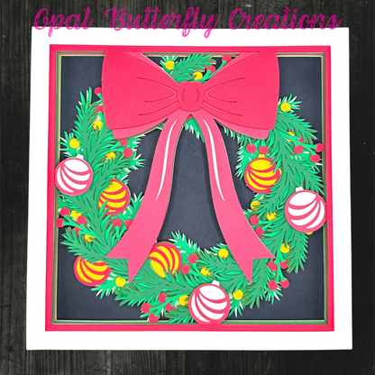 Christmas Wreath 3D Layered Shadow Box