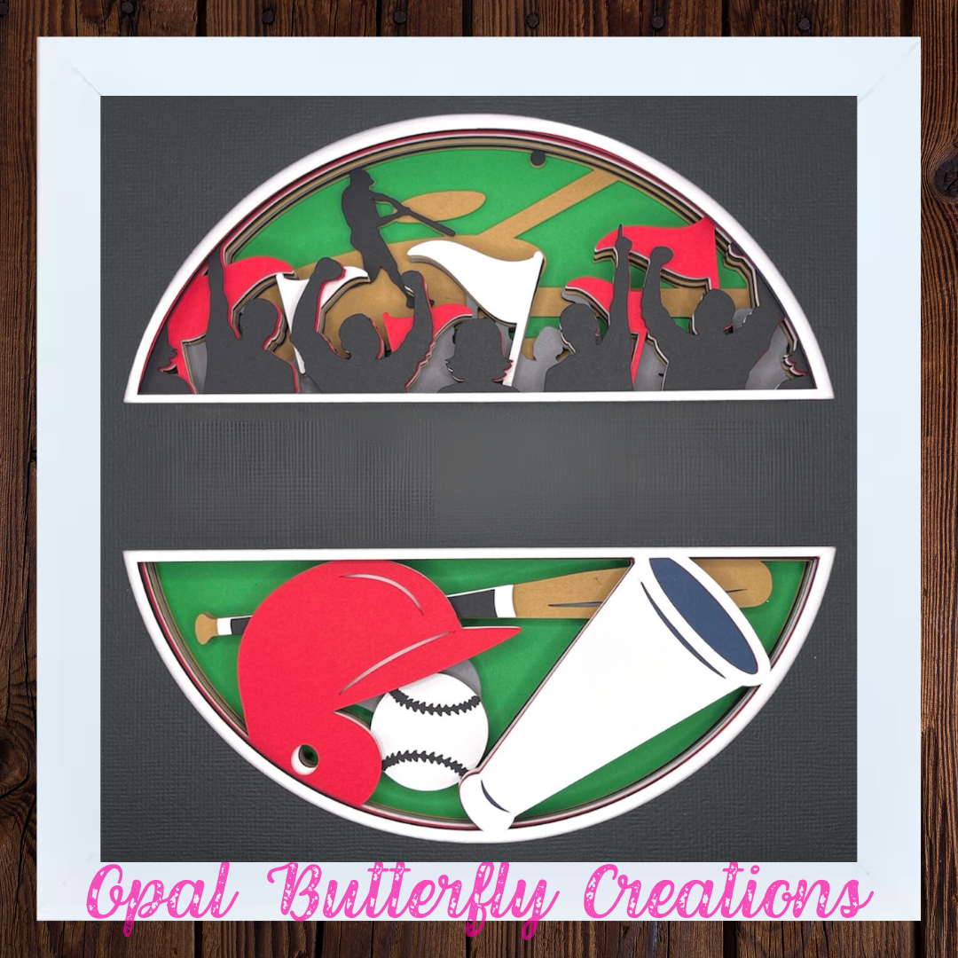 Baseball 3D Layered Shadow Box