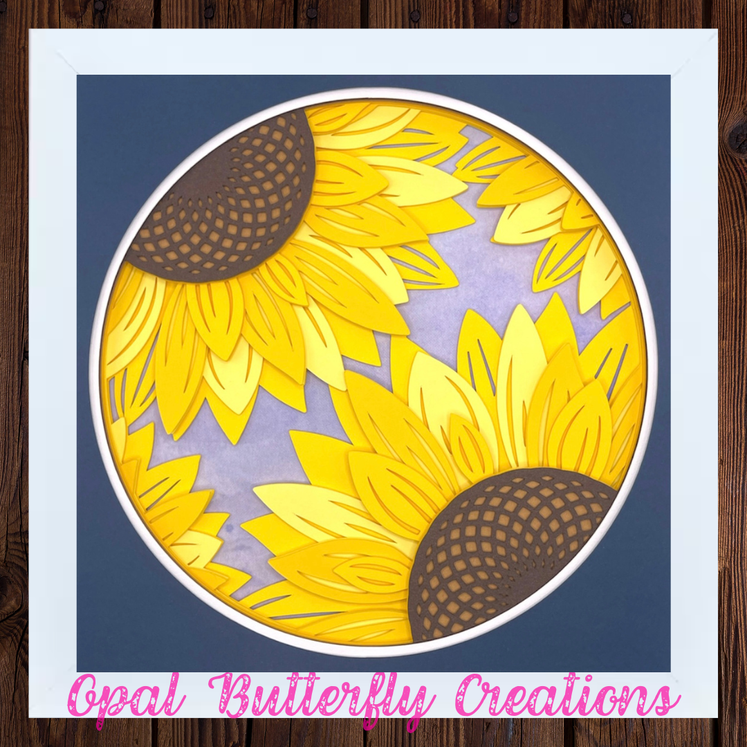 Sunflowers 3D Layered Shadow Box