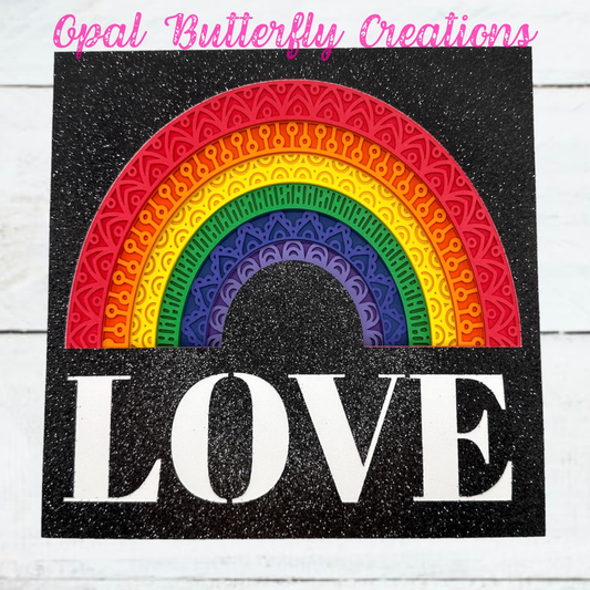 Love Rainbow 3D Layered Shadow Box