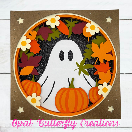 Playful Ghost 3D Layered Shadow Box