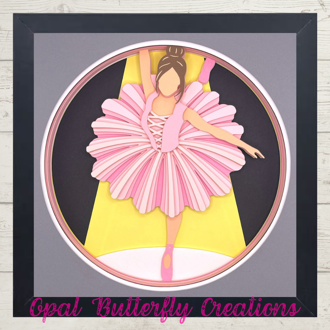 Ballerina Dancer 3D Layered Shadow Box