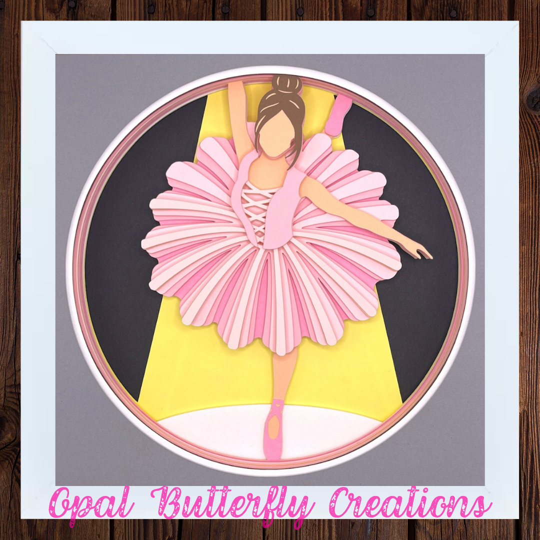 Ballerina Dancer 3D Layered Shadow Box