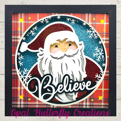 Santa Believe 3D Layered Shadow Box