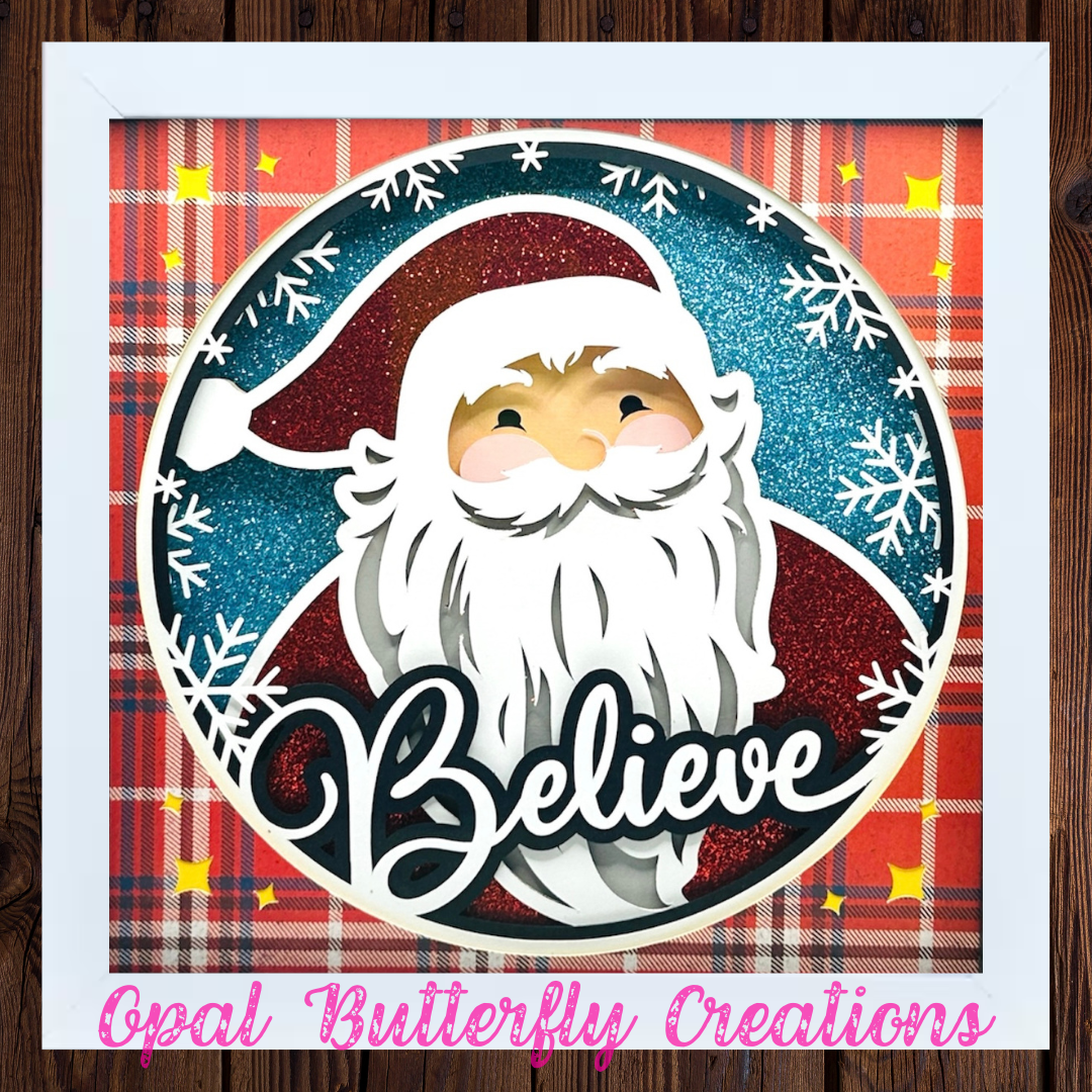 Santa Believe 3D Layered Shadow Box