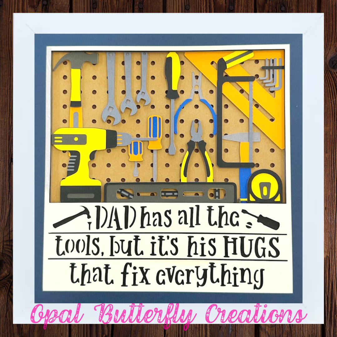 Fatherhood Tool Shed 3D Layered Shadow Box