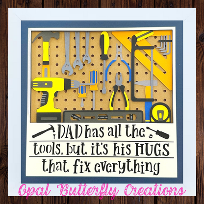 Fatherhood Tool Shed 3D Layered Shadow Box