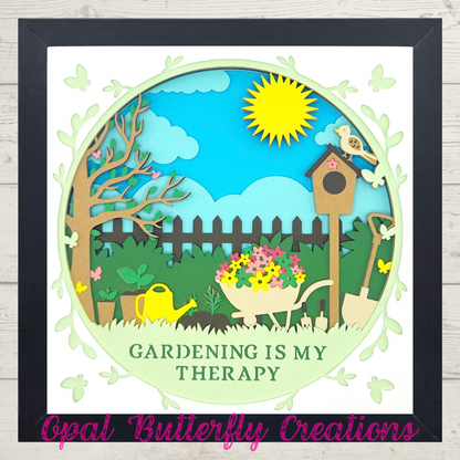 Gardening 3D Layered Shadow Box