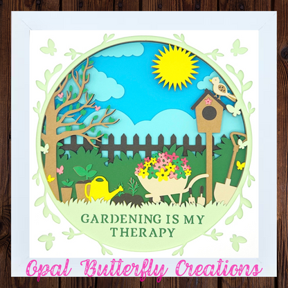 Gardening 3D Layered Shadow Box