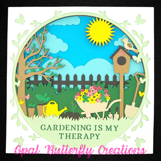 Gardening 3D Layered Shadow Box