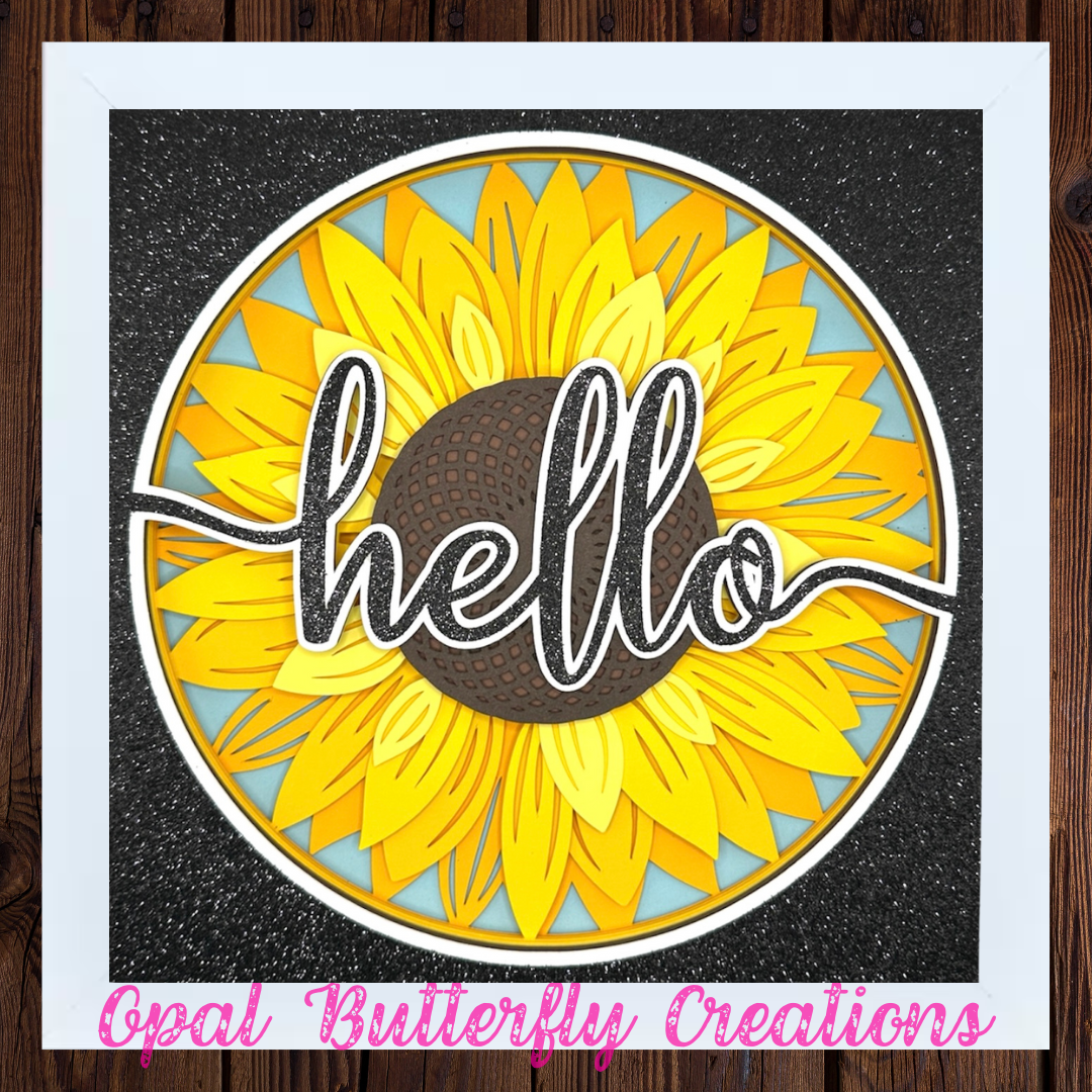 Hello Sunflower 3D Layered Shadow Box