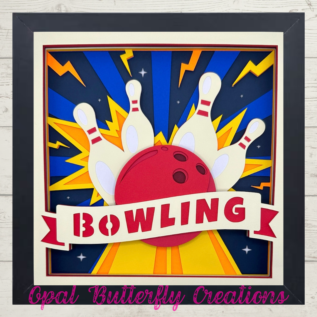 Bowling 3D Layered Shadow Box