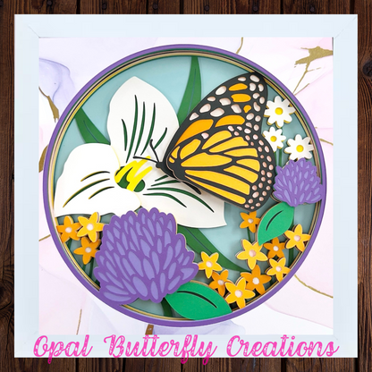 Monarch Butterfly 3D Layered Shadow Box