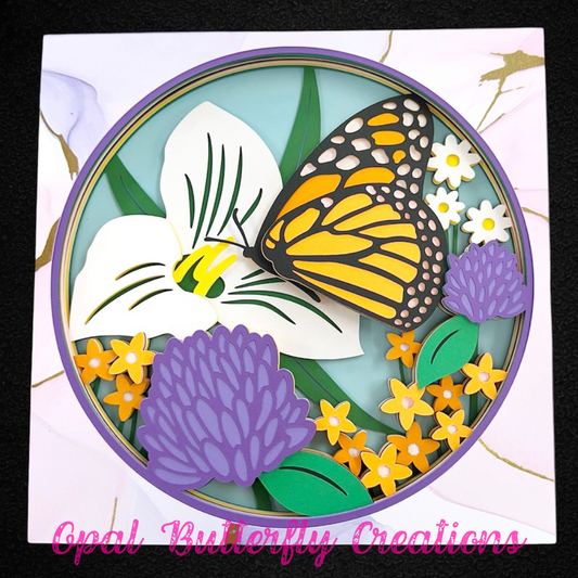 Monarch Butterfly 3D Layered Shadow Box