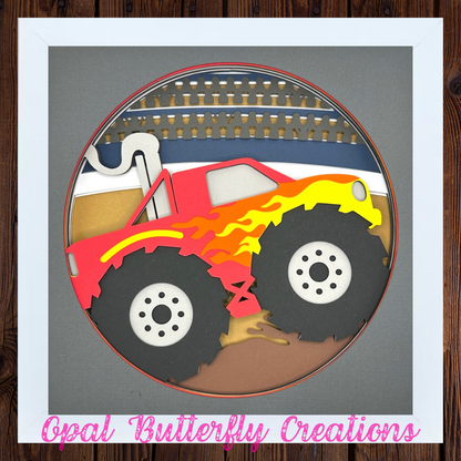 Monster Truck 3D Layered Shadow Box