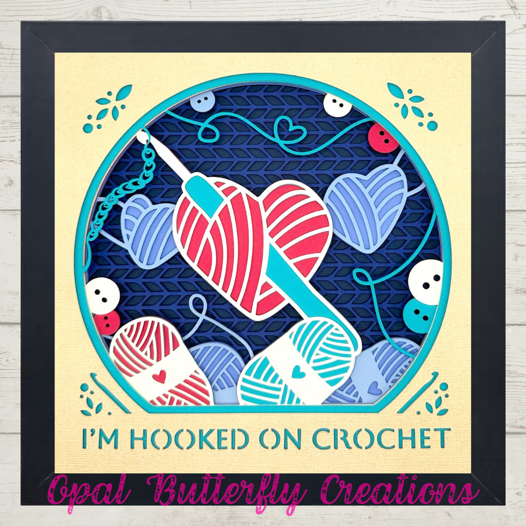 Hooked on Crochet 3D Layered Shadow Box