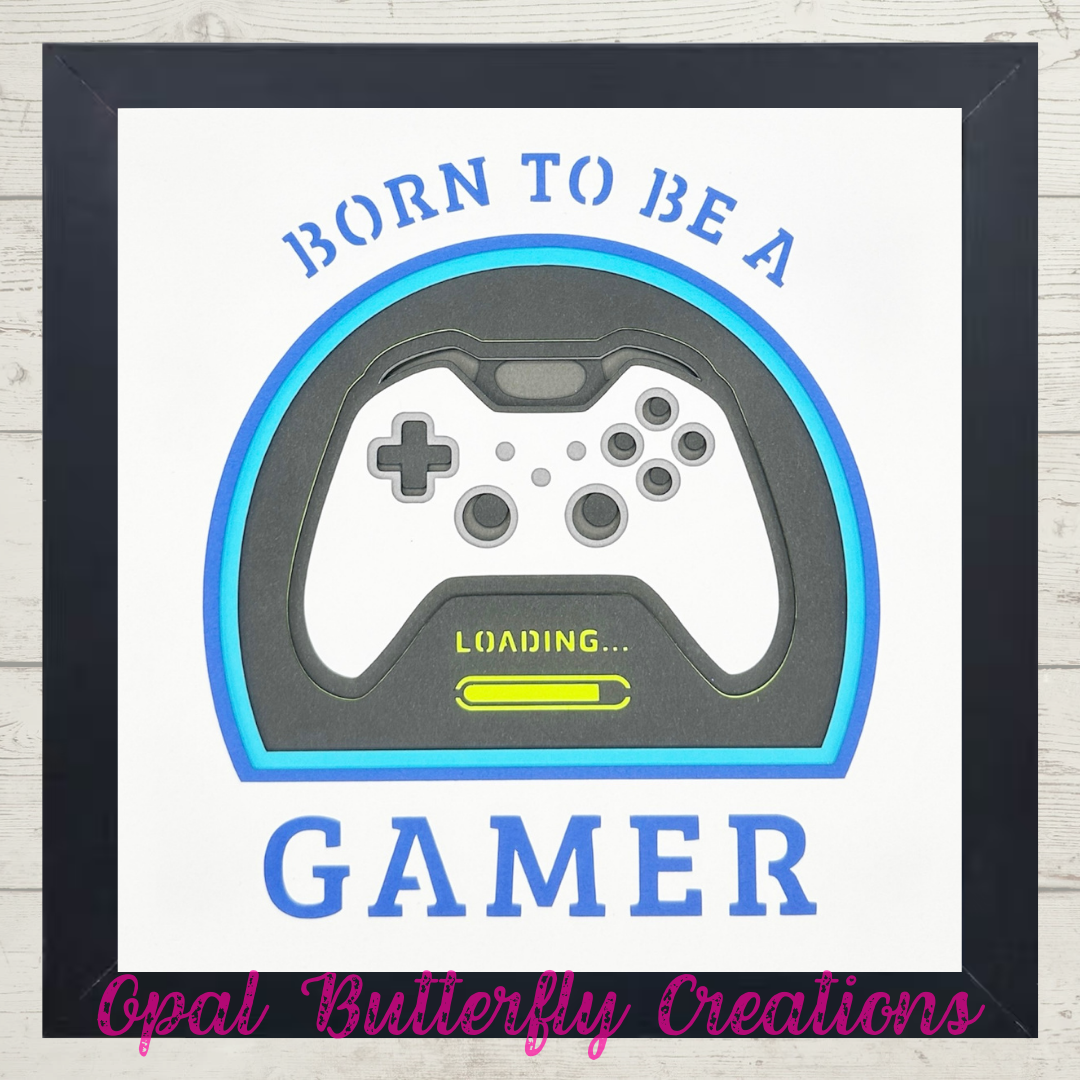 Born to Be A Gamer 3D Layered Shadow Box