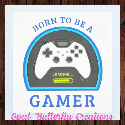 Born to Be A Gamer 3D Layered Shadow Box