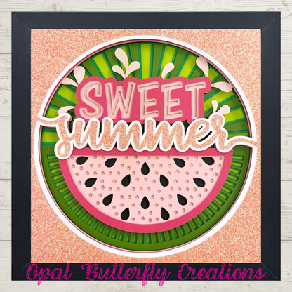 Sweet Summer 3D Layered Shadow Box