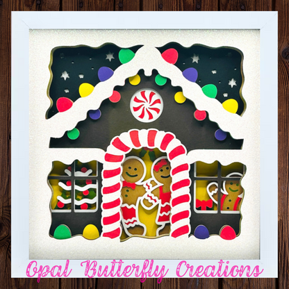 Gingerbread House 3D Layered Shadow Box