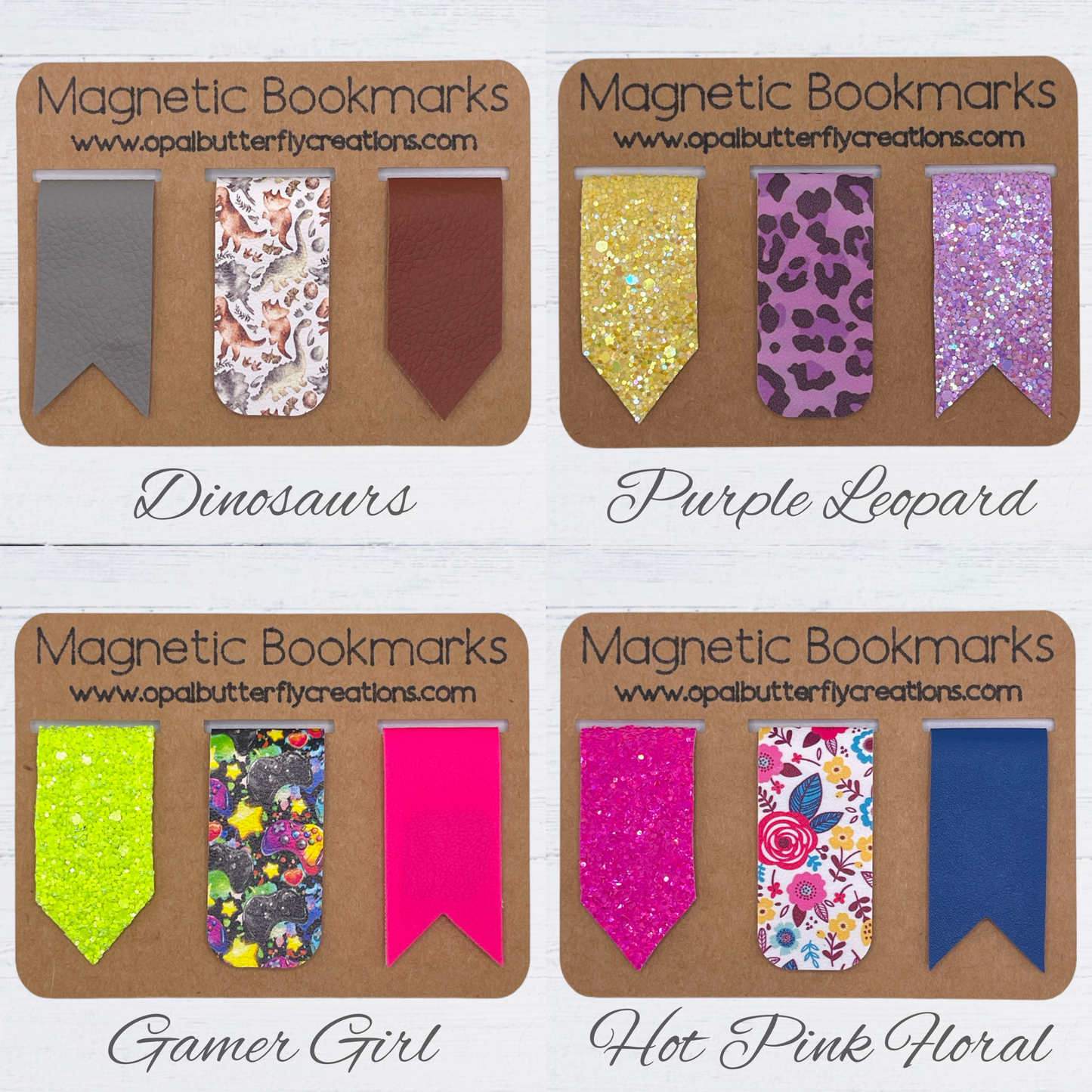 Faux Leather Magnetic Bookmarks