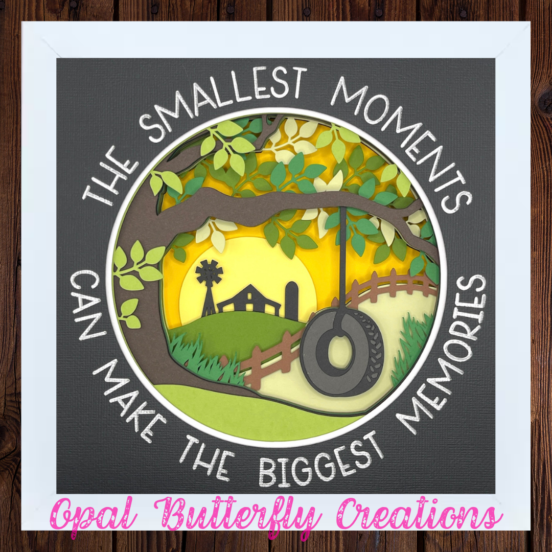 Smallest Moments, Biggest Memories Tire Swing 3D Layered Shadow Box