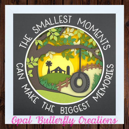 Smallest Moments, Biggest Memories Tire Swing 3D Layered Shadow Box