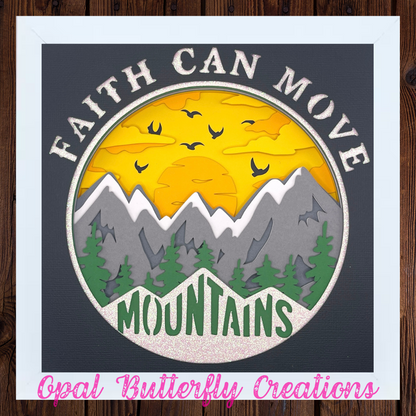 Faith Can Move Mountains 3D Layered Shadow Box