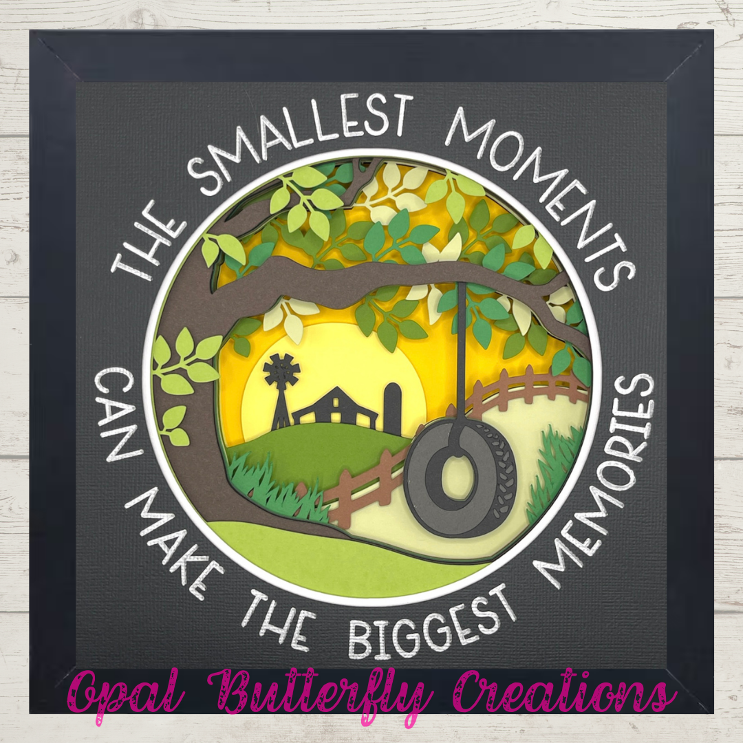 Smallest Moments, Biggest Memories Tire Swing 3D Layered Shadow Box