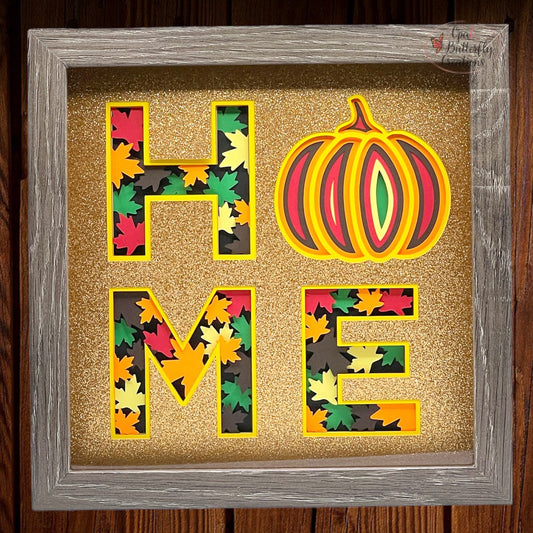 Fall HOME 3D Layered Shadow Box