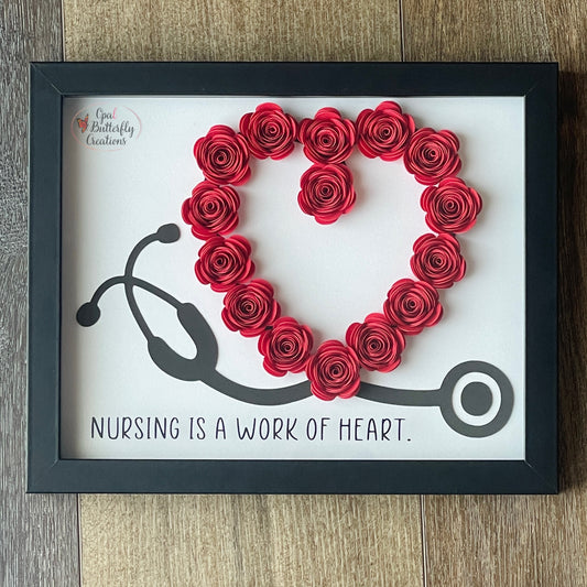 Stethoscope Nurse or Doctor Shadow Box