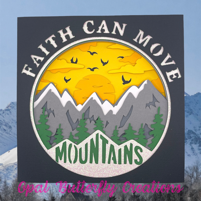 Faith Can Move Mountains 3D Layered Shadow Box