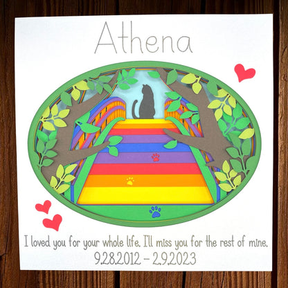 Rainbow Bridge Pet Memorial Shadow Box