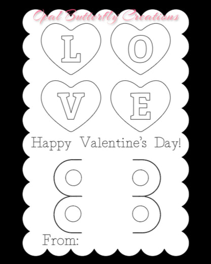 Valentine Coloring Cards