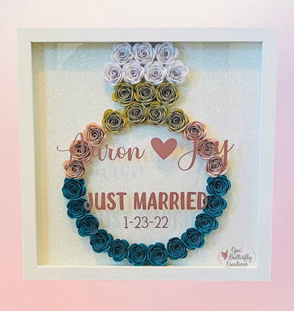 Diamond Ring Flower Shadow Box