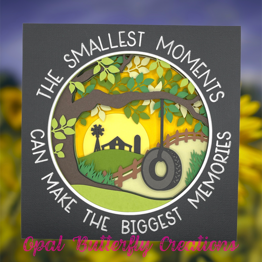 Smallest Moments, Biggest Memories Tire Swing 3D Layered Shadow Box