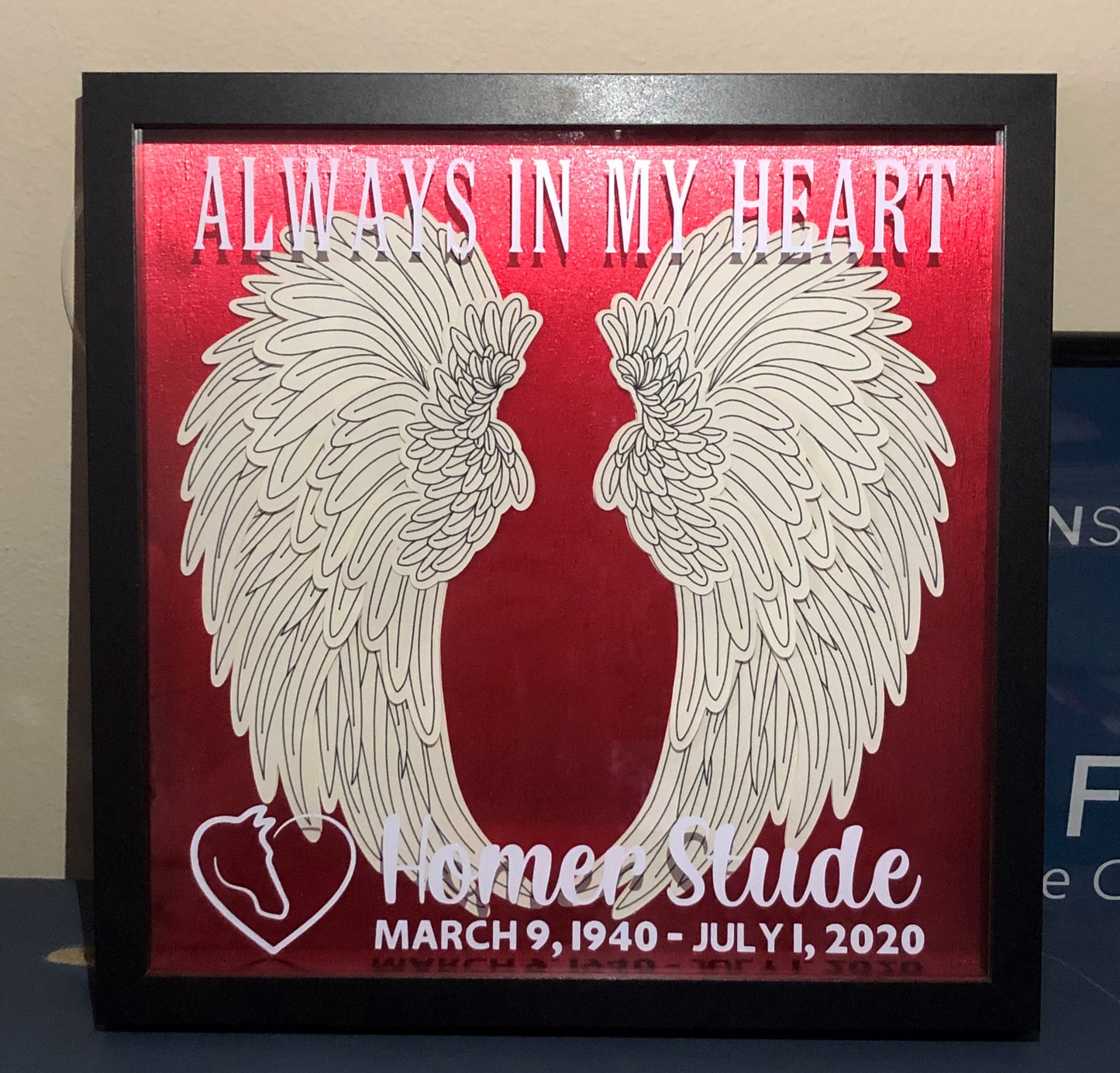 12" x 12" Angel Wing Memorial Shadow Box