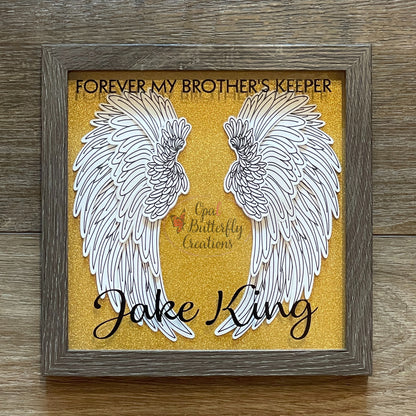 8" x 8" Angel Wing Memorial Shadow Box