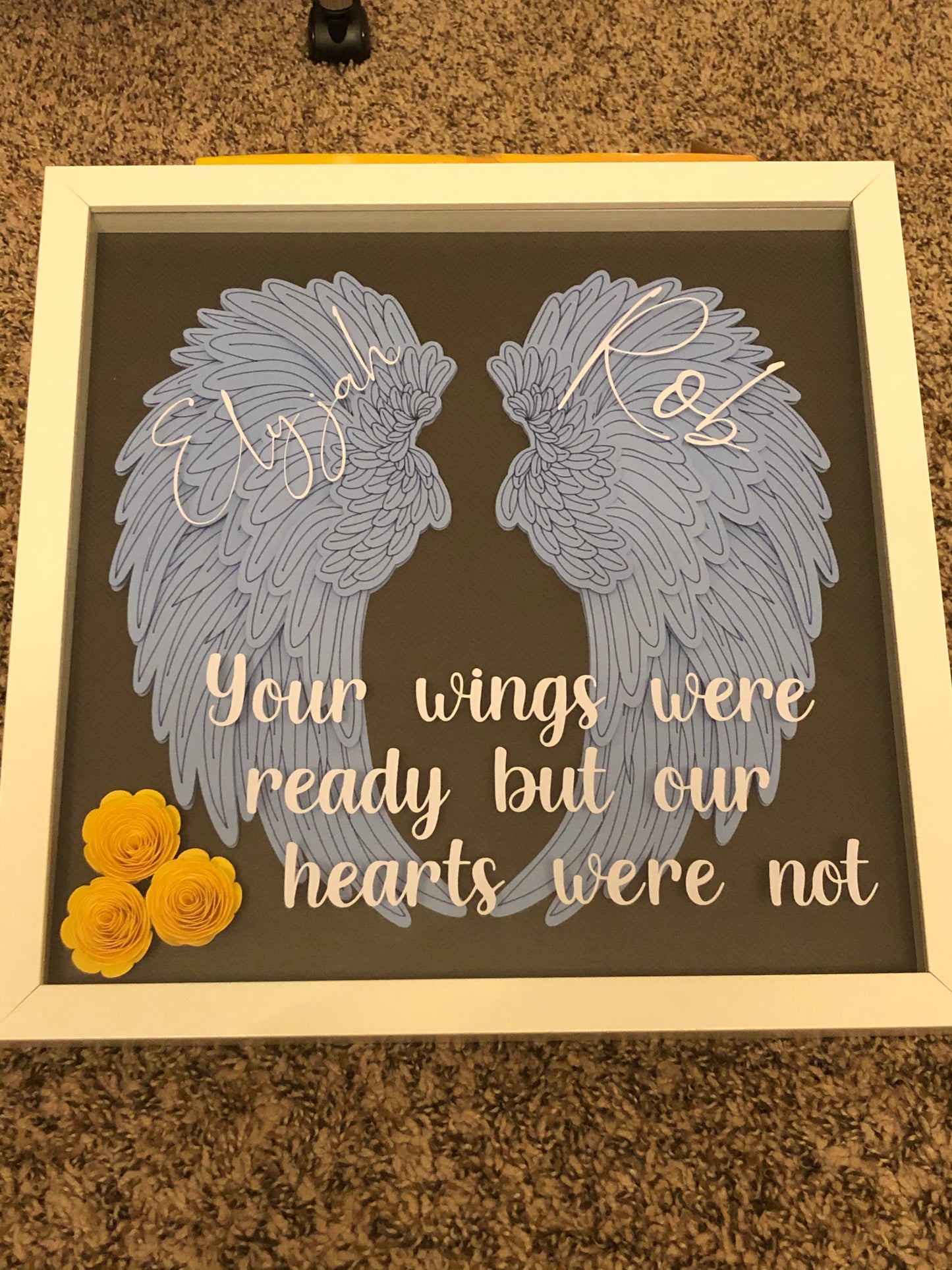 12" x 12" Angel Wing Memorial Shadow Box