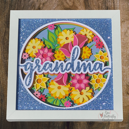 Mother's Day 3D Layered Floral Shadow Box