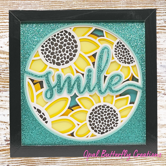 Smile Sunflower 3D Layered Shadow Box