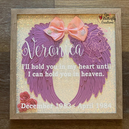 12" x 12" Angel Wing Memorial Shadow Box