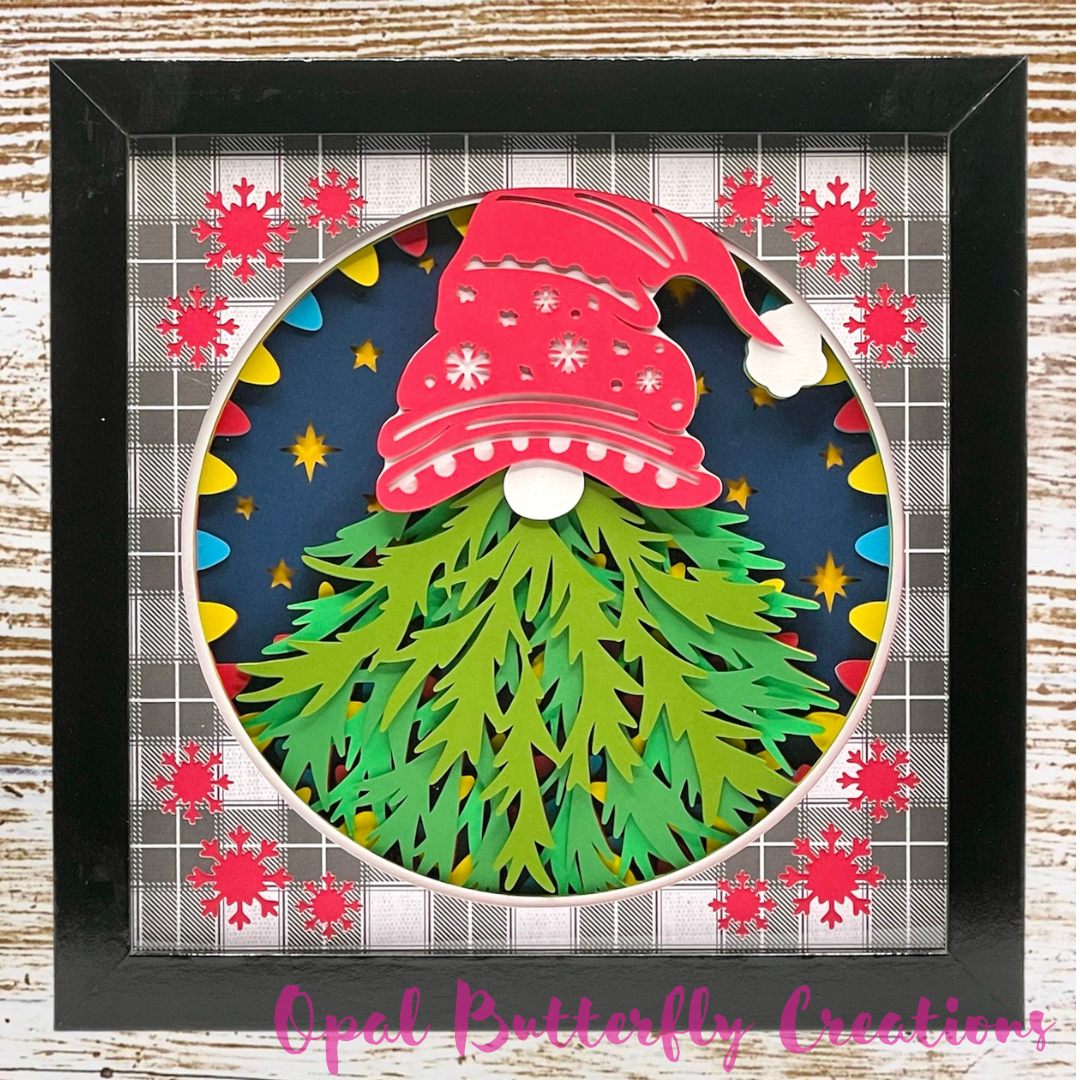 Christmas Gnome 3D Layered Shadow Box