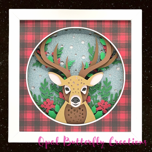 Christmas Deer 3D Layered Shadow Box