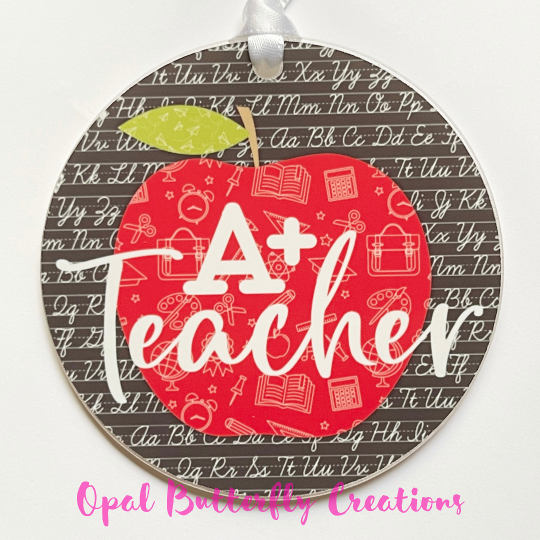 A+ Teacher Apple Ornament